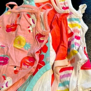6 tank top onesies size 0-3 months
